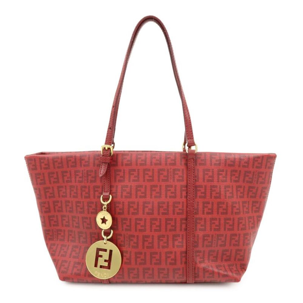 Fendi Superstar Zucchino Coated Canvas Red Pvc Tote Bag Bag